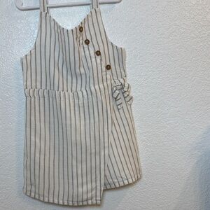 Marshalls Cream & Tan Striped Girls' Skort